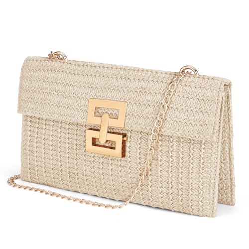 Image of RNIEGA Straw Shoulder Bag for Women Straw Purse for Woven Envelope Bag Summer Purses for Women 2025 Vacation Handbags