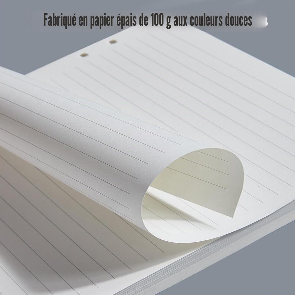 270 Feuilles A5 Papier de Recharges 6 Trous Recharge Ligné Papier pour A5 Carnet Rechargeable Remplacer Pages Intérieures 540 Pages