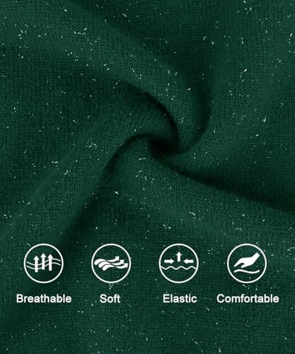 Image of CARCOS Plus Size Sweaters for Women Solid Crew Neck Knit Tops Casual Long Sleeve Pullover Sweater Sparkly Tunic Shirts