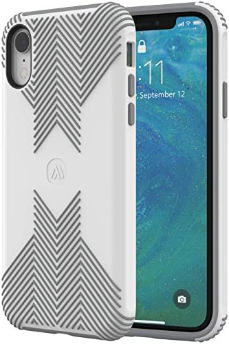 Altigo iPhone XR Case - Protective, Shock Absorbent, with Textured Shell (White/Grey)