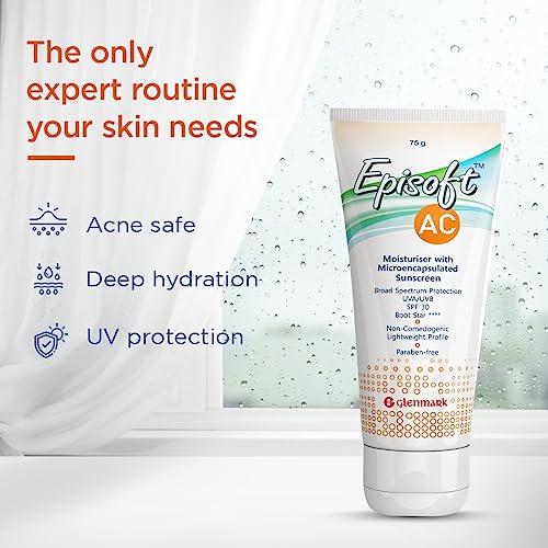 Image of Episoft AC Moisturiser with Sunscreen | Blocks 97% UVB rays | Lightweight, non-greasy | Fragrance free | Acne safe | Single step skincare | Suitable for all Skin types | 2 in 1 product (Pack of 2)
