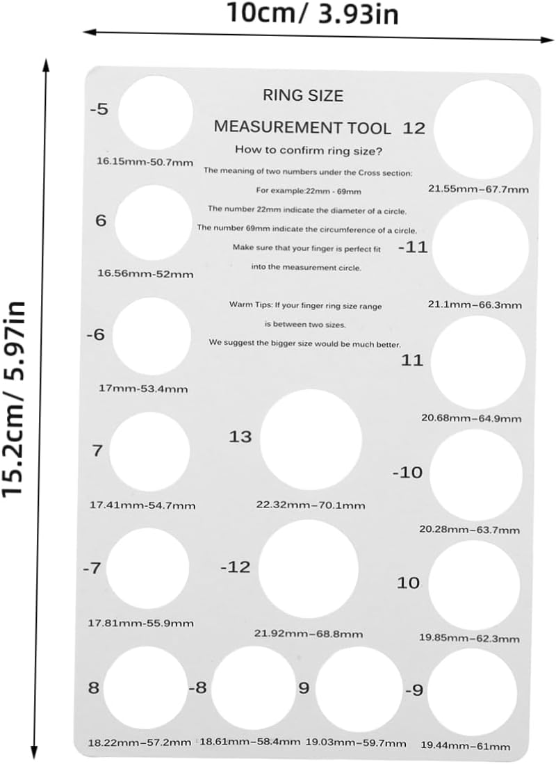 SEWOART 2pcs Ring Gauges Finger Sizer Measuring Ring Tool Measurer Sizer Jewelry Tool Chart USA