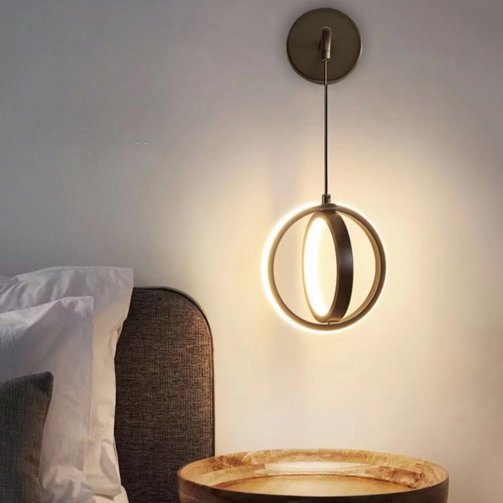 Mengjay Modern LED Wall Lights Indoor,20W Aluminum Wall Lamps Industrial Style,Warm/Natural/White Light Wall Sconce Lighting,Perfect for Bedroom Living Room Corridor Stairs (Black)