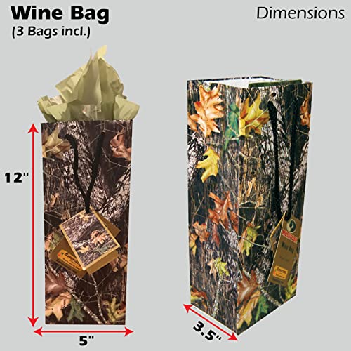 Havercamp Hunting Camo Wine Bags Or Gift Bags (3 Count)! Authenitc Outdoor Camo.Tissue Paper & Gift Tag Included. Great For Gift To Boss thumb #1