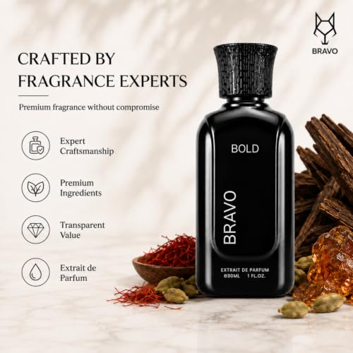 Image of Bravo Bold Extrait De Parfum | Cognac, Toffee & Tonka Bean Notes | Long Lasting Luxury Fragrance | Premium Perfume Spray | 30ml