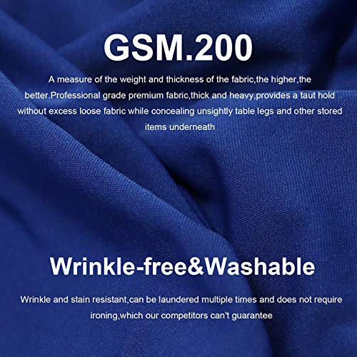 Reliancer 2 Pack 6Ft Rectangular Spandex Table Cover Four-Way Tight Fitted Stretch Tablecloth Table Cloth For Outdoor Party Dj Tradeshow Banquet Vendor Wedding Celebration (2Pc 6Ft, Royal Blue) #TOP2