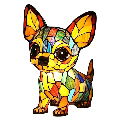 Lampada da tavolo a LED per cani, lampada da tavolo bulldog francese, resina colorata a tema cani, decorazione da tavolo per la cameretta dei bambini, camera da letto, bagno, soggiorno, luce notturna