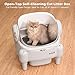 Self Cleaning Litter Box,Open Top Automatic Litter Box with App Control for Multiple Cats, Safety Sensors Protection, Odor Control Includes 2 roll Liners,Large Waste Bin, Cream White