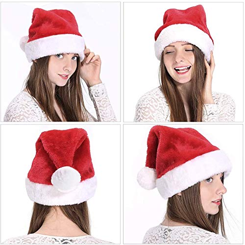 Innlife Innlife Christmas Santa Hat For Adults, Traditional Red And White Plush Velvet Party Hat With Liner #TOP3