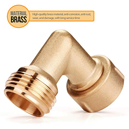 Snowyfox 2Pcs Rv 90 Degree Water Hose Elbow - 90 Degree Hose Elbow For Rv, 3/4-11.5Nh Hose Thread Connection For Rv Outdoor Tap Washing Machine Hose Fitting #TOP2