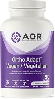AOR - Ortho Adapt Vegan 675mg, 90 Capsules - Adrenal Fatigue Supplements and Boost Energy Supplement - Improves Mental and Physical Performance - Adrenal Gland and Adaptogens
