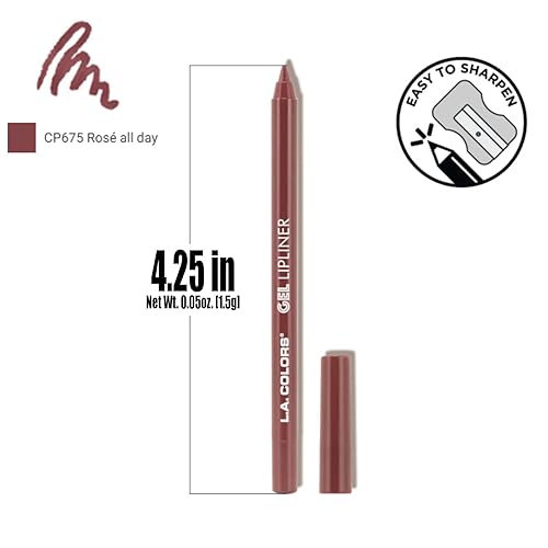 Miniatura 2 de LA Colors L.A. Colors - 1 delineador de labios de gel de larga duración con fórmula deslizante + bolsa con cremallera gratis (CP675 Rose All Day),
