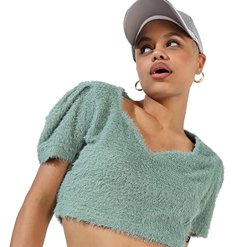 Image of Campus Sutra Women's Cotton Hooded Neck Sweatshirt