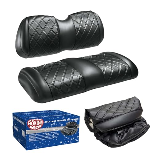 NOKINS Golf Cart Diamond Seat Covers Kit with Sponge Padding - Fit for Most OEM Standard Front Seats OEM Standard Seat Upgrade Seat Covers (Fit for Club Car Precedent 2004-UP)