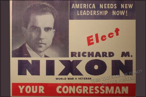 History Galore 24"x36" Gallery Poster, Richard Nixon 1946 congressional campaign