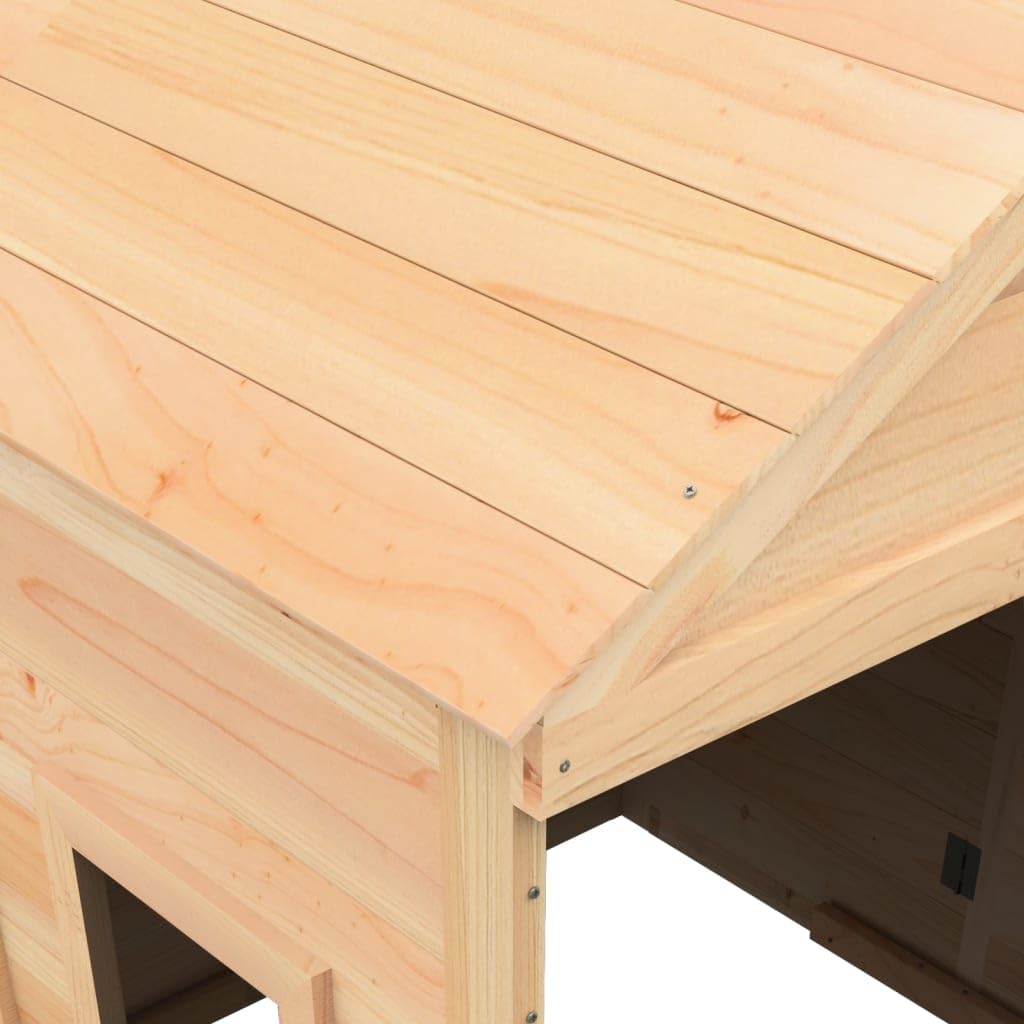vidaXL Casa de Juegos, Casita de Juguetes con Puerta con Cierre y Macetas, Equipamiento para Niños, Parque Infantil de Exterior, Madera de Abeto