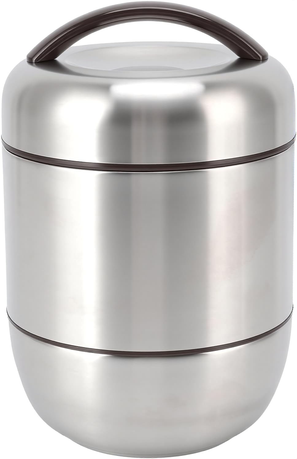 Portapranzo Termico 1.5L in Acciaio Inox 304 a 4 Strati Impilabile | Contenitore per Alimenti a Tenuta Stagna, Design Anti-Perdite con Scomparti Rimovibili, Ideale per Ufficio e Viaggio, Ma