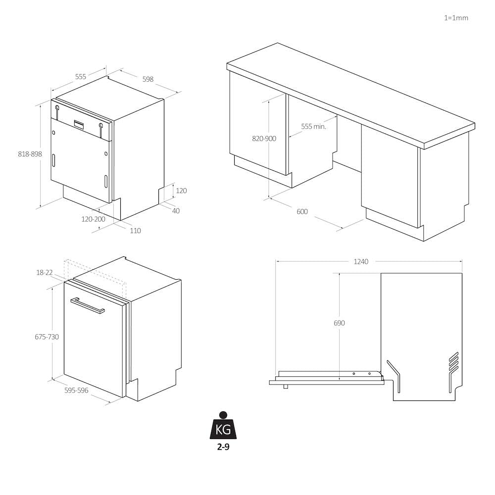 Lavastoviglie Candy Rapidò CI 3E7L0W - Integrabile 60cm, 13 Servizi, Wi-Fi, 49 Minuti - Foto 9