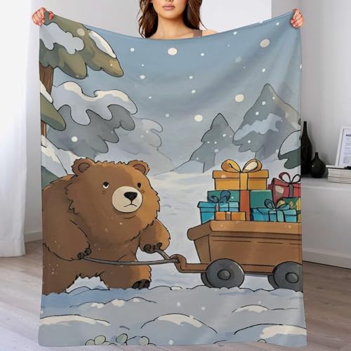Couverture flanelle ours pour vos soirées cocooning au salon
