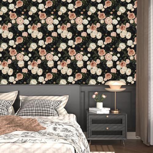 Papel tapiz de peonía de 17.5x118 pulgadas impermeable autoadhesivo botánico 3