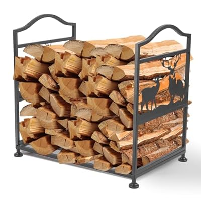 GOTRUTH Firewood Rack, Foldable Firewood Holder, Wood Rack for Firewood, Firewood Storage Rack for Outdoor Indoor Log Organization and Storage