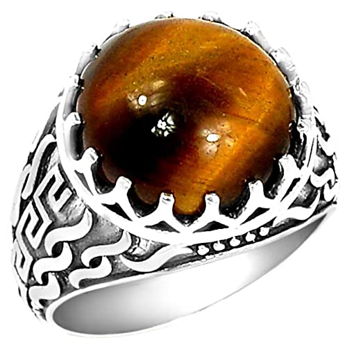 Natural Tiger's Eye 925 Solid Sterling...
