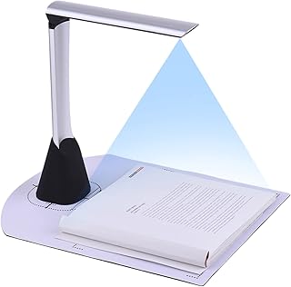 KOCAN Book Scanner,Portable High Speed USB Book Image Document Camera Scanner 5 Mega-pixel HD High-Definition Max. A4 Scanning Size with OCR Function LED Light for Classroom Office Library Bank