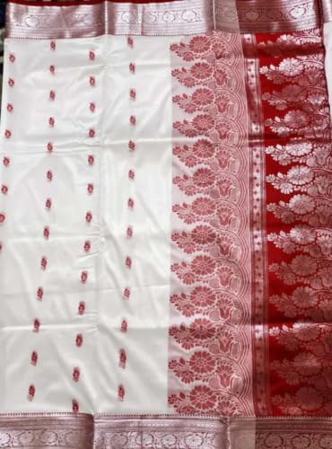 Generic silver garad silk saree – image 3