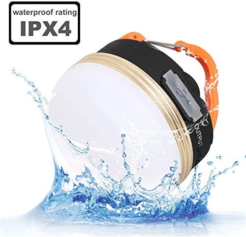 Portable LED Camping Lantern with Magnetic Base 1800mAh Power Bank USB Rechargeable 180lm LED Tent Light with 3 Modes, IP65 Waterproof Emergency Lamp for Hiking Fishing Indoor Outdoor Lighting