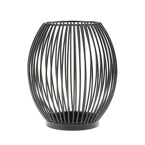 Queta Set van 3 kandelaars ovale kandelaars staafkaars metalen decoratieve kandelaar staafkaars metalen decoratieve kandelaar, verjaardag, Kerstmis (zwart) - Image 7