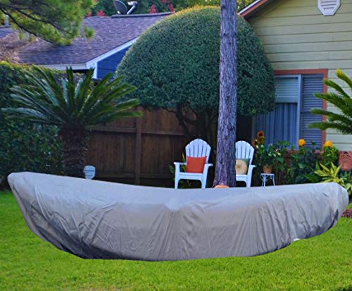 iiSPORT Kayak Cover - 12-13ft UV Resistant StormPro Canoe Storage Dust Cover with Pull Cord to Tighten Up, Prolonging The Life & Look of Your Kayaks,Gray - Thumbnail 7