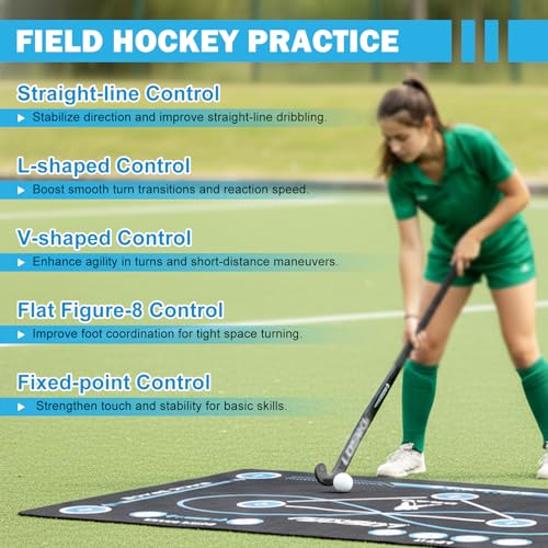 image for LOSKIA Field Hockey Training Mat (59 x 35.4IN), Non-Slip Field Hockey 