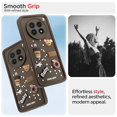 Image of Pikkme Back Cover for Realme 13 Pro / 13 Pro Plus 5G | Cute Fun Cartoon 3D Bear Silicone Full Body Protection Bumper Case (Brown)