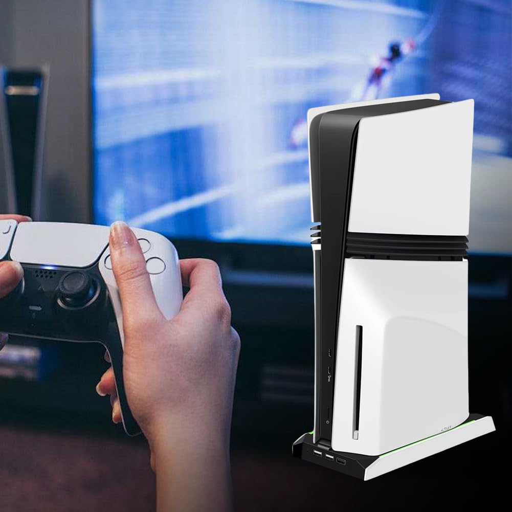 Base console di gioco RGB per PS5 Slim/Pro con ventola di raffreddamento e connettività USB Ventola di raffreddamento universale