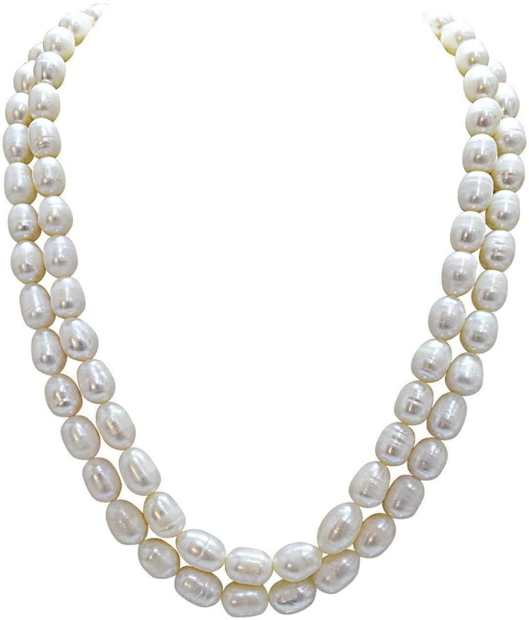 Yash Gems=2 Layer Pearls Fresh Water Rice Pearls 4-6mm AAA+ Quality Necklace For Women (YGM2) (B09GYNDRC5) Amazon Price History, Amazon Price Tracker