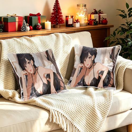 BCFHRGT Lot de 2 housses de coussin décoratives pour salon, lit, canapé – vue 6