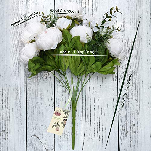 Image of FiveSeasonStuff Vintage Artificial Peonies Silk Peony Flowers and Hydrangeas for Wedding Bridal Home Decor - Beautiful Floral Centerpiece Arrangement Decoration with 2 Bouquets (Chestnut Beige)