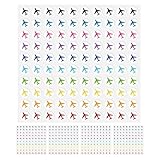 TOMETURE 500 Stück Kartenstandortaufkleber: Mini-Flugzeugmarkierungsaufkleber – Bunte Reiseflugzeug-Etiketten für Abenteuerkarten/Urlaubsziele/Abenteuerorte/Roadtrips