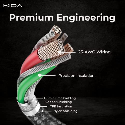 Image of KIDA Type C to iPhone MFI Certified 20W Fast charging Nylon Braided USB C Cable for iPhone 14,14 Pro,14 Pro Max, IPhone 13 Series,12,12 Pro,11,11 Pro Max iPhone 12 Mini, X, 8(1M, Black)