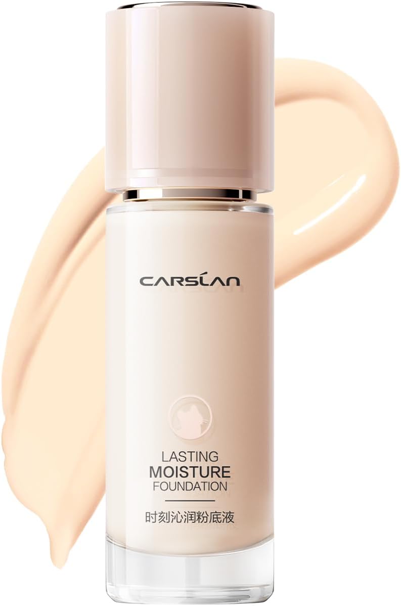 Lasting Moisture Foundation, 24H Longlasting Medium Coverage Dewy Finish Face Makeup, Poreless, Lightweight, Waterproof, Oil Free Liquid Foundation, P01