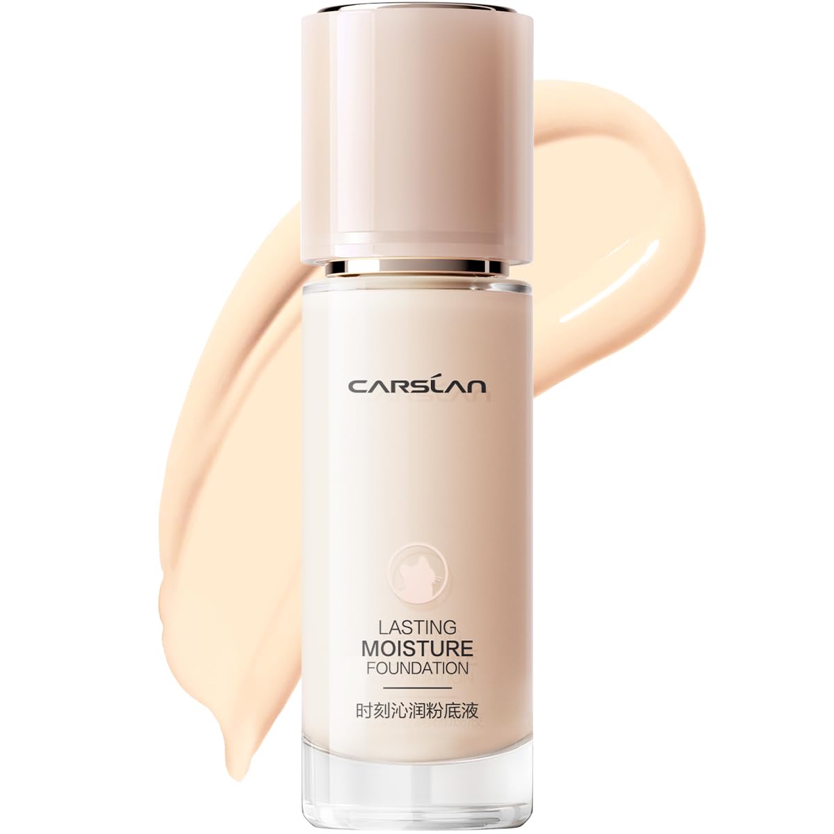 CARSLAN Lasting Moisture Foundation, 24H Longlasting Medium Coverage Dewy Finish Face Makeup, Poreless, Lightweight, Waterproof, Oil Free Liquid