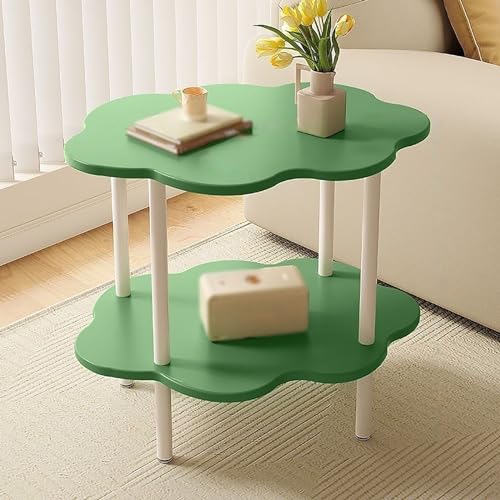 Mesa auxiliar de 2 niveles en forma de nube, mesa de café y aperitivo, moderna mesita de noche para sala de estar, dormitorio y balcón, elegante decoración del hogar