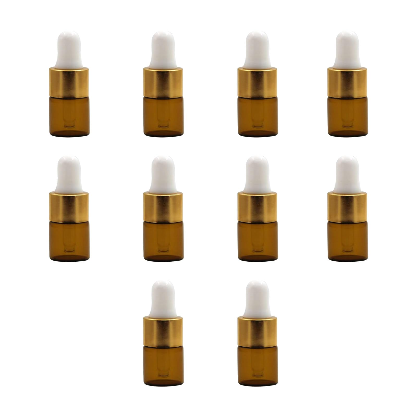 TVETE 遮光瓶 スポイトボトル 1ML スポイト付き 【10個入り】 ミニ 精油瓶 詰め替え オイルドロッパーボトル 茶色 ガラスドロッパーボト ル 精油 アロマオイル ボトル 保存用 小型ガラス滴下 保存容器 (B)