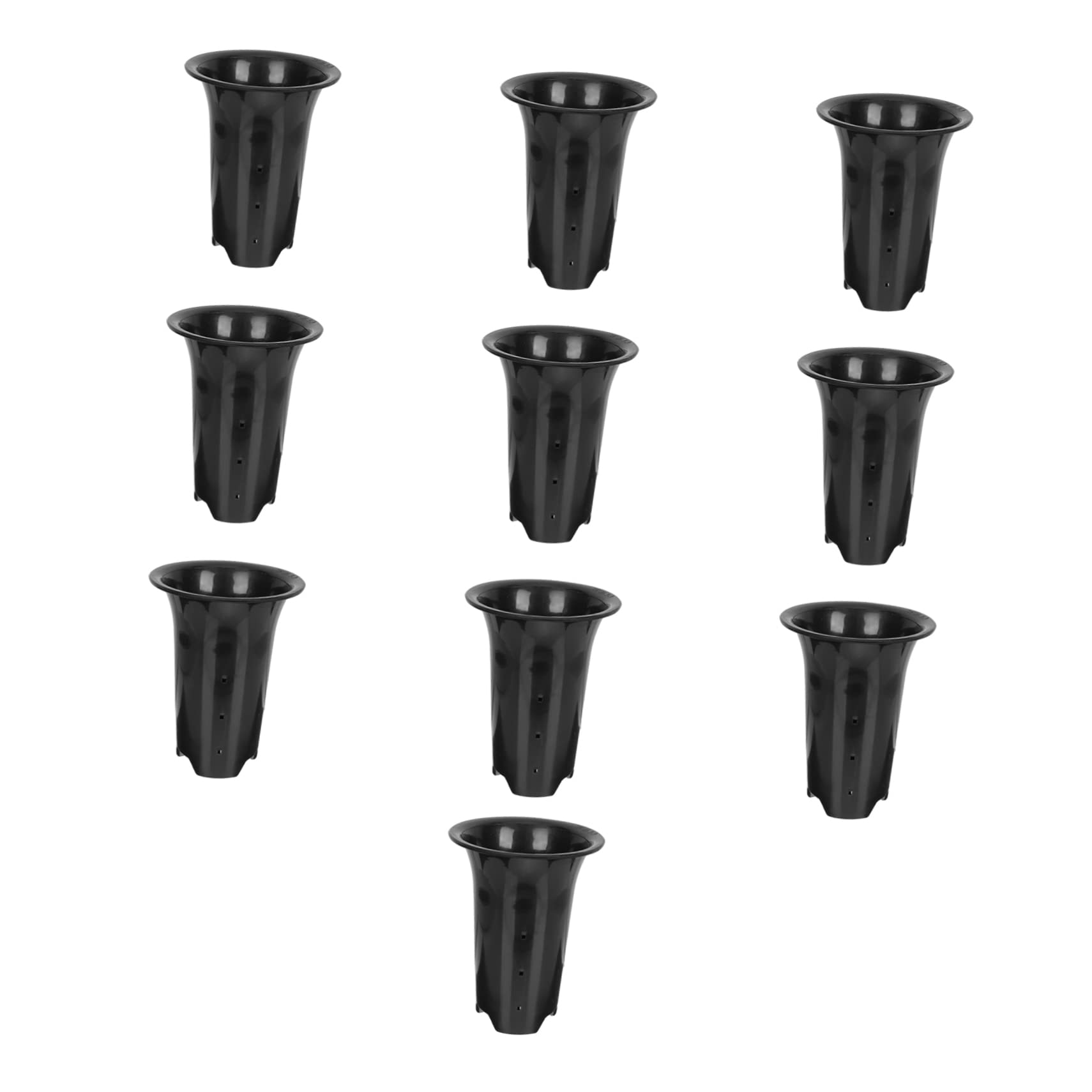 Sosoport Lot de 10 Pots De Pépinière en Plastique Noirs 6 Pouces pour Orchidées, Pots Respirants à Trous De Drainage, Hauteurs Et Épaisseur Renforcées, pour Jardin Balcon Intérieur Extérieur