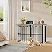 HEXCELEN Hundekäfig-Möbel aus Holz, 100 cm Hundebox für Zuhause, Hundekäfig mit 2 Türen, Schiebetüren, für Kleine, Mittlere Hunde, Robuster, Beistelltisch, 100 x 60 x 62,4 cm, Weiß Braun