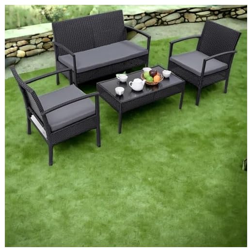 Foam & Upholstery Warehouse Garden Rattan Cushion Pad Replacement Seat Cover | Chair & Sofa| Water Resistant | 3 Piece (Cover Only) (Charcoal)