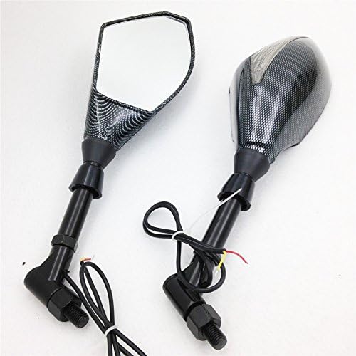 Miniatura 8 de SMT-Integrado LED Señales de Giro Espejos Laterales Compatible con Cruiser Chopper Carbono Con Tornillos M10 Tornillo Nuevo [B075VLPYBF]