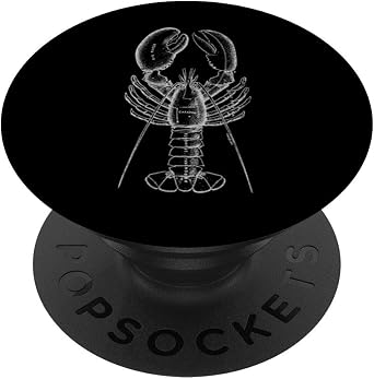 Lobster Line Art Cool Nautical Scientific Illustration PopSockets PopGrip Swappable Grip for Phones & Tablets