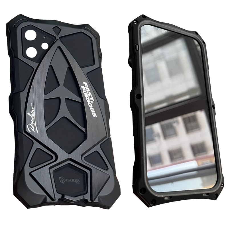 Coque iPhone 15 antichoc étanche chutes protection métal silicone noir