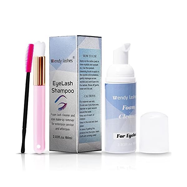 Wimpernshampoo für Wimpernverlängerung 60ml Lash Extension Shampoo Wimpernshampoo Schaumreiniger Wimpernschaum für Salon…